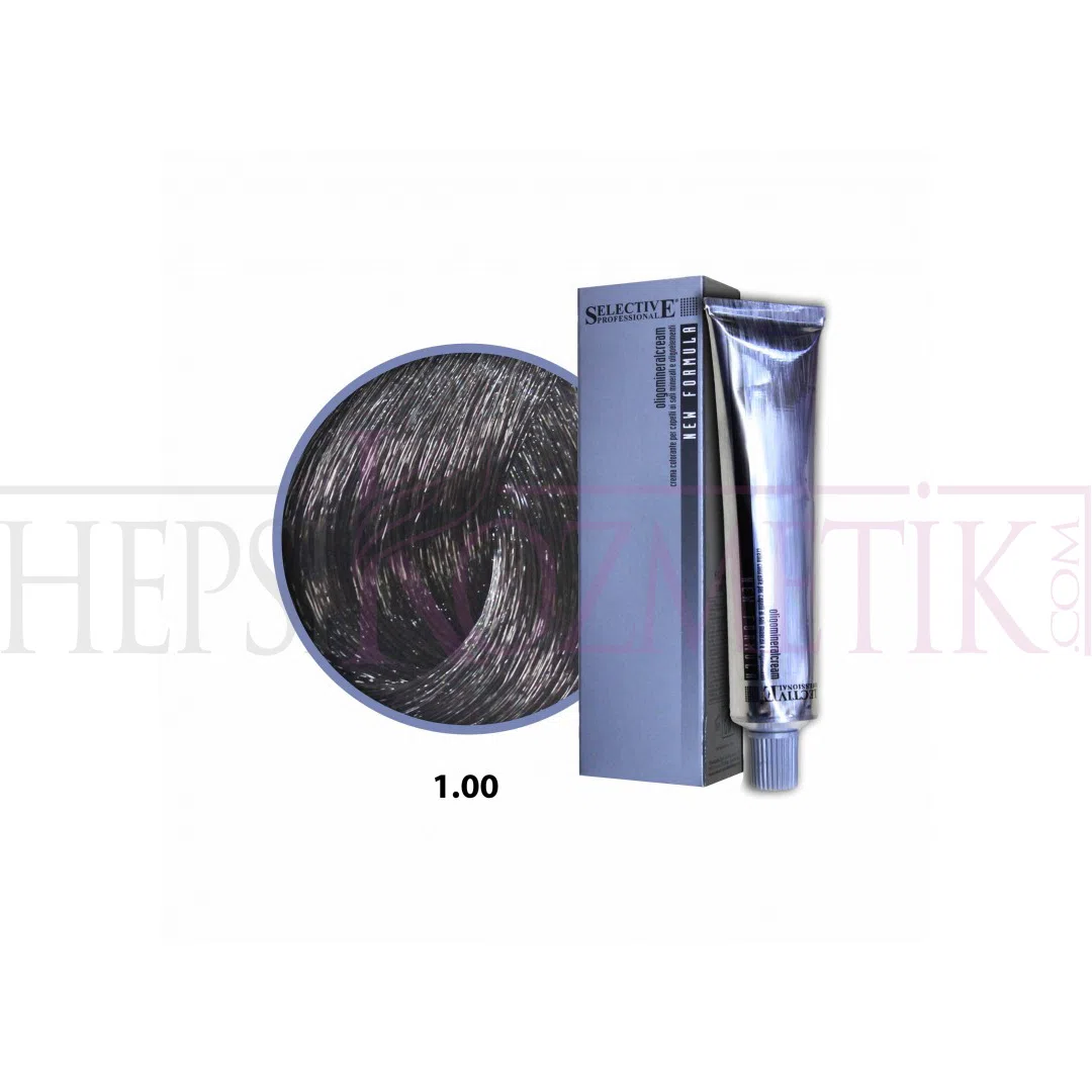 Selective Saç Boyası 1.00 Siyah 60 Ml