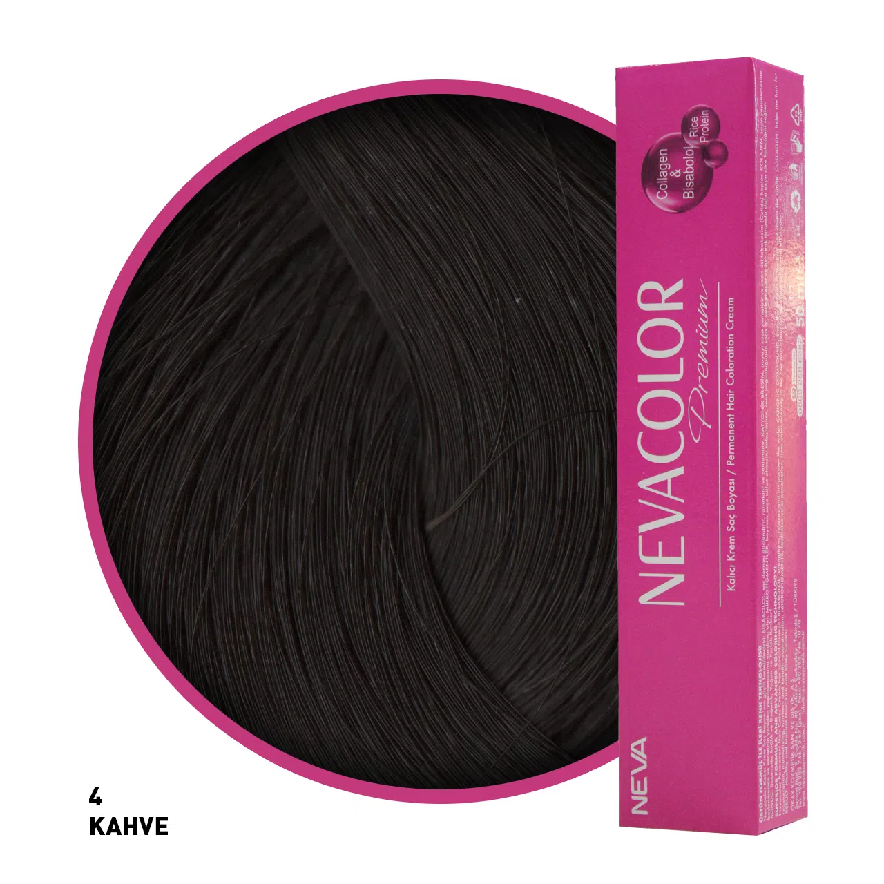 Nevacolor Premium Saç Boyası 4 Kahve 50 Ml
