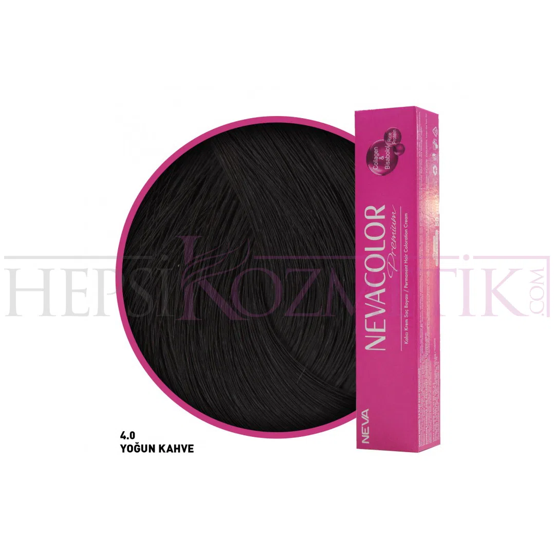 Nevacolor Premium Saç Boyası 4.0 Yoğun Kahve 50 Ml