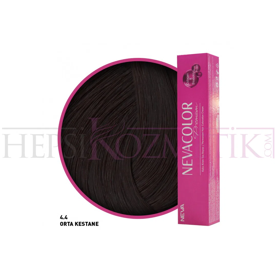 Nevacolor Premium Saç Boyası 4.4 Orta Kestane 50 Ml