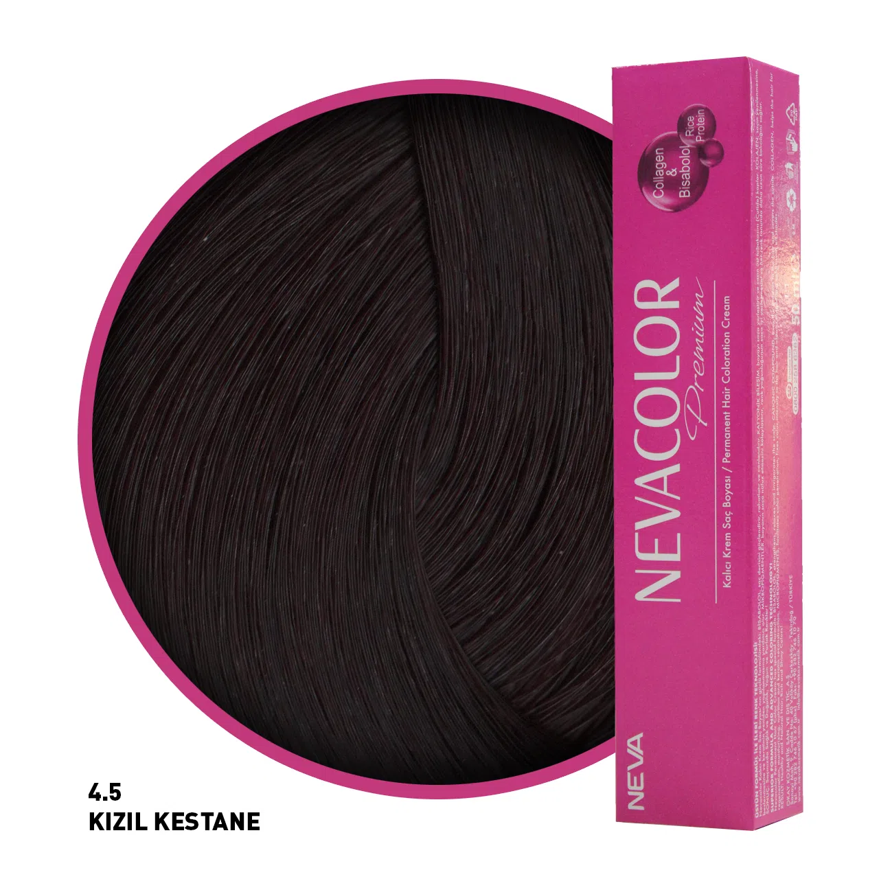 Nevacolor Premium Saç Boyası 4.5 Kızıl Kestane 50 Ml