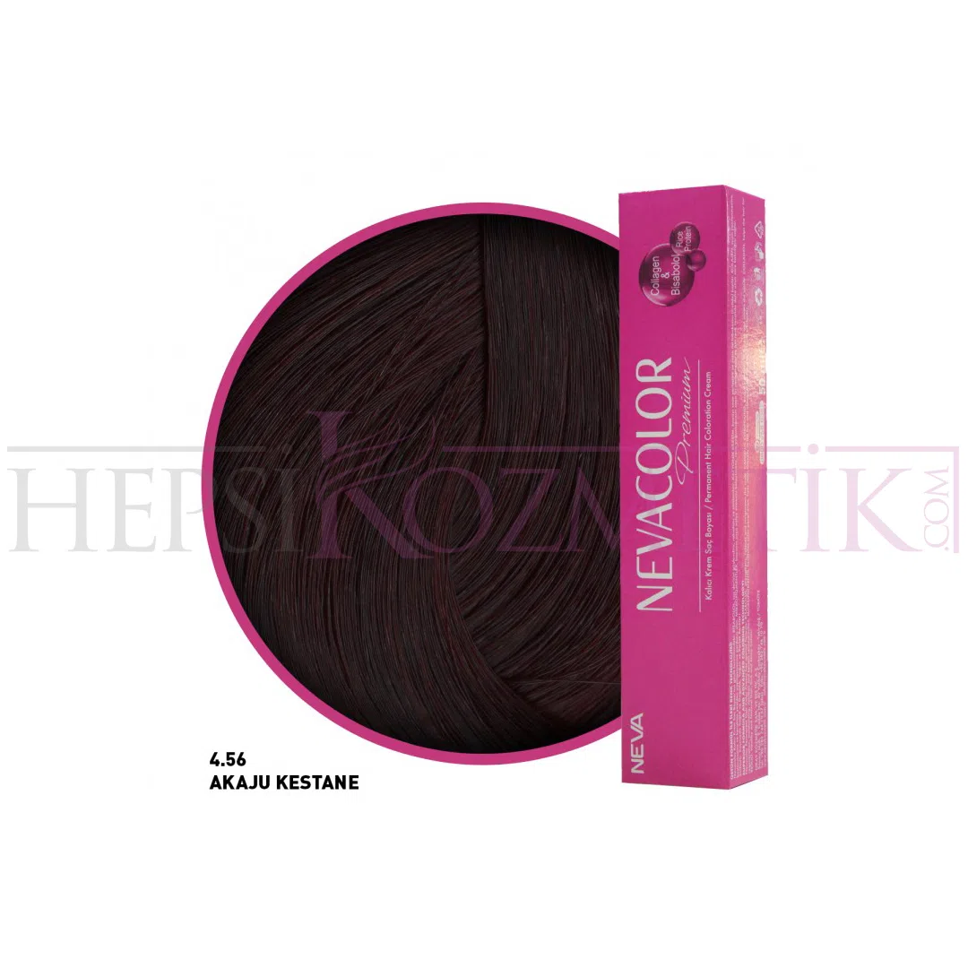 Nevacolor Premium Saç Boyası 4.56 Akaju Kestane 50 Ml