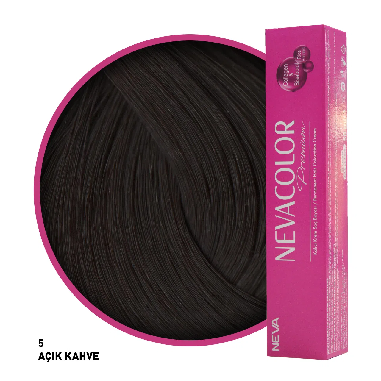 Nevacolor Premium Saç Boyası 5 Açık Kahve 50 Ml