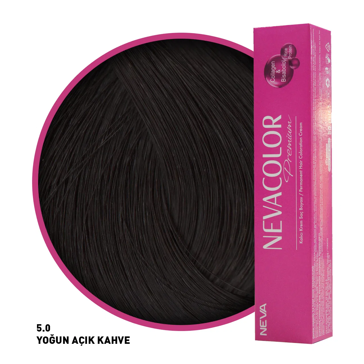 Nevacolor Premium Saç Boyası 5.0 Yoğun Açık Kahve 50 Ml