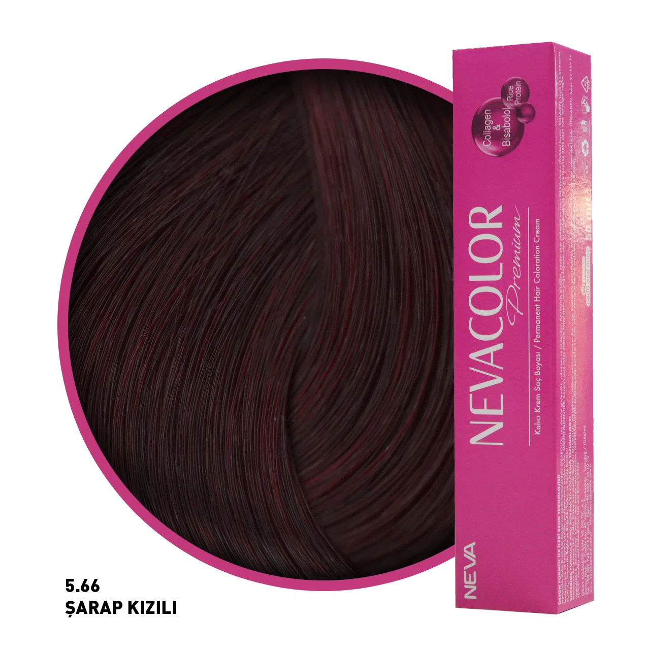 Nevacolor Premium Saç Boyası 5.66 Şarap Kızılı 50 Ml