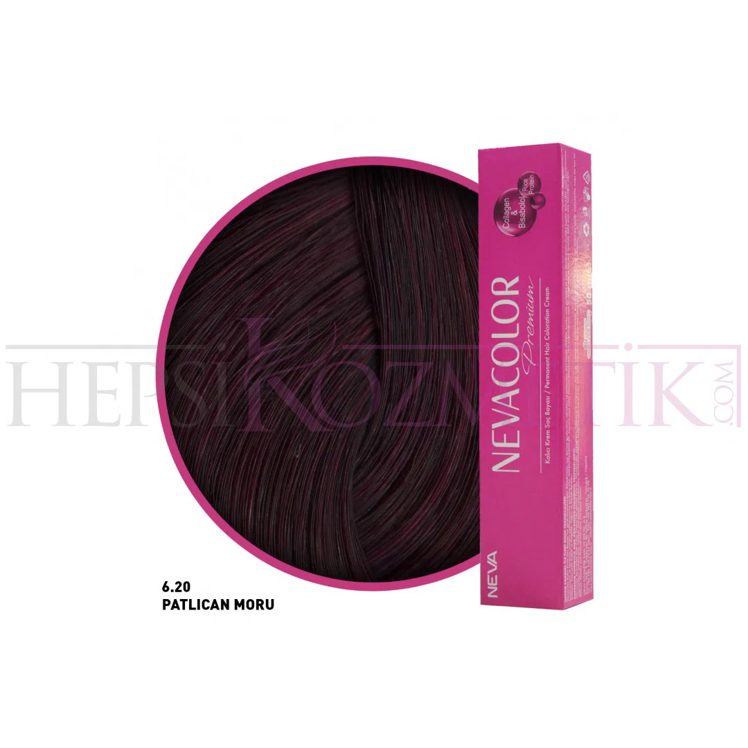Nevacolor Premium Saç Boyası 6.20 Patlıcan Moru- Kalıcı Krem 50 Ml