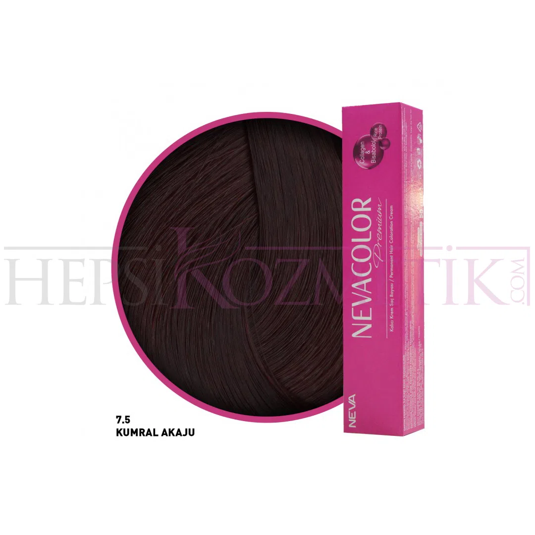 Nevacolor Premium Saç Boyası 7.5 Kumral Akaju  50 Ml
