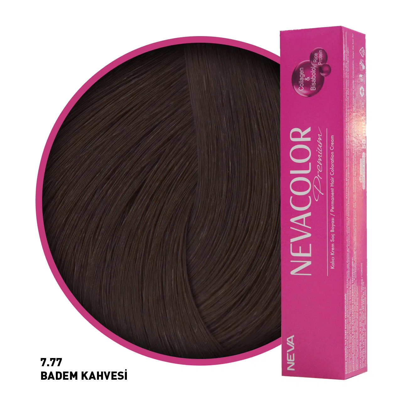 Nevacolor Premium Saç Boyası 7.77 Badem Kahvesi 50 Ml