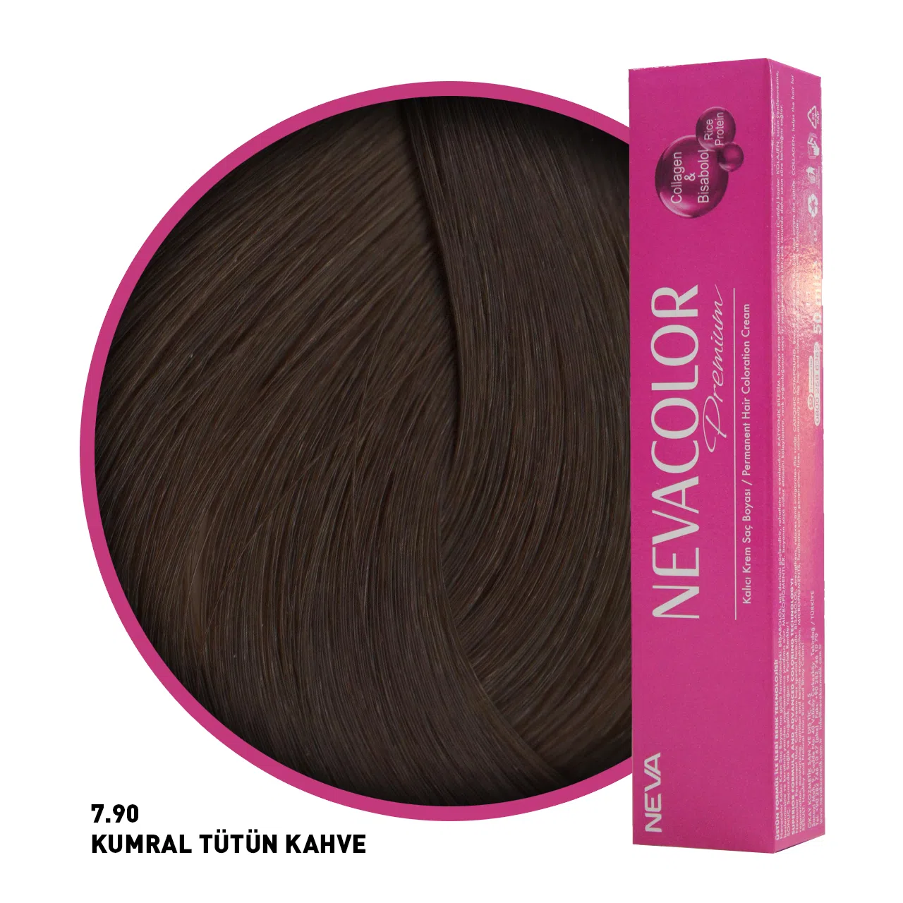 Nevacolor Premium Saç Boyası 7.90 Kumral Tütün Kahve 50 Ml