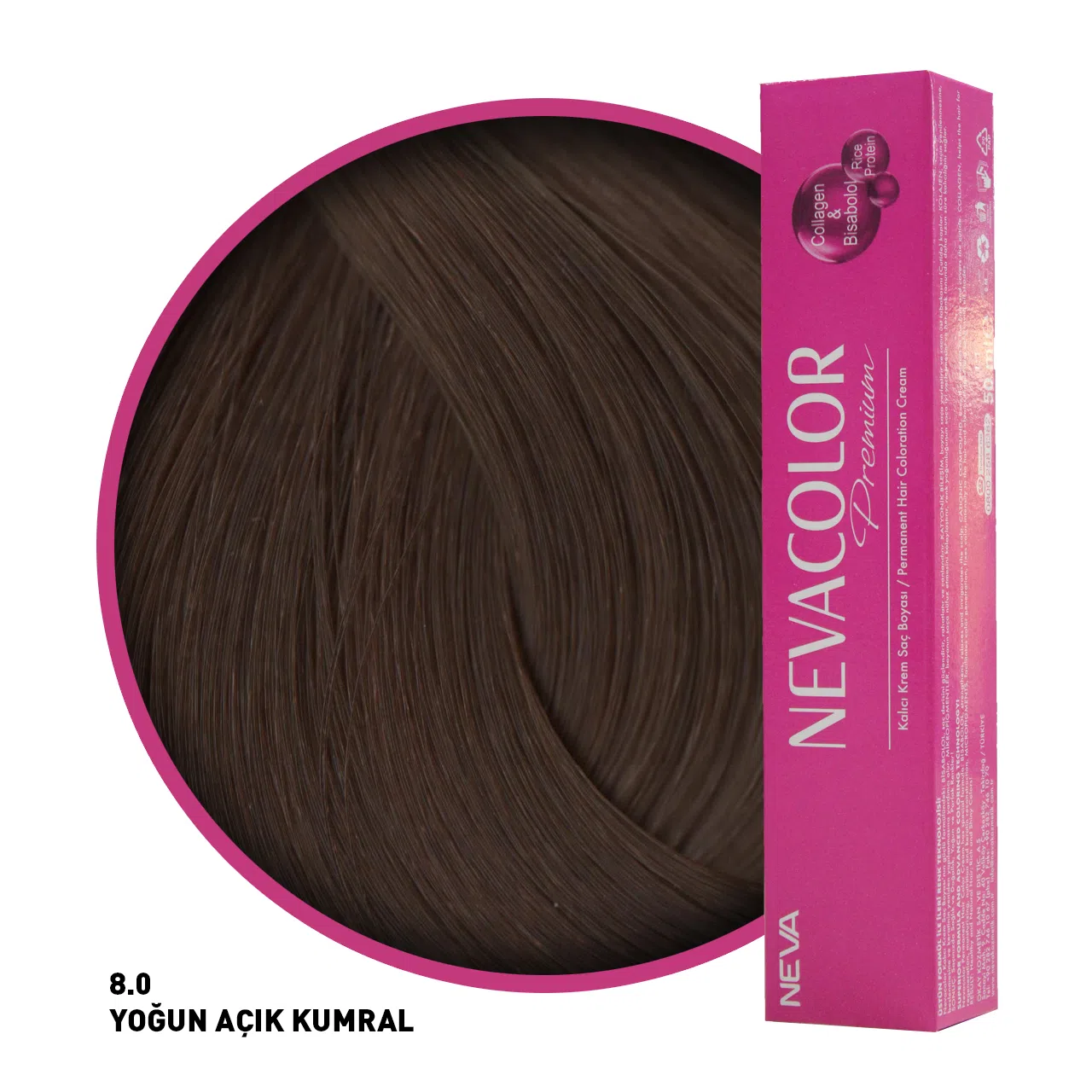 Nevacolor Premium Saç Boyası 8.0 Yoğun Açık Kumral 50 Ml