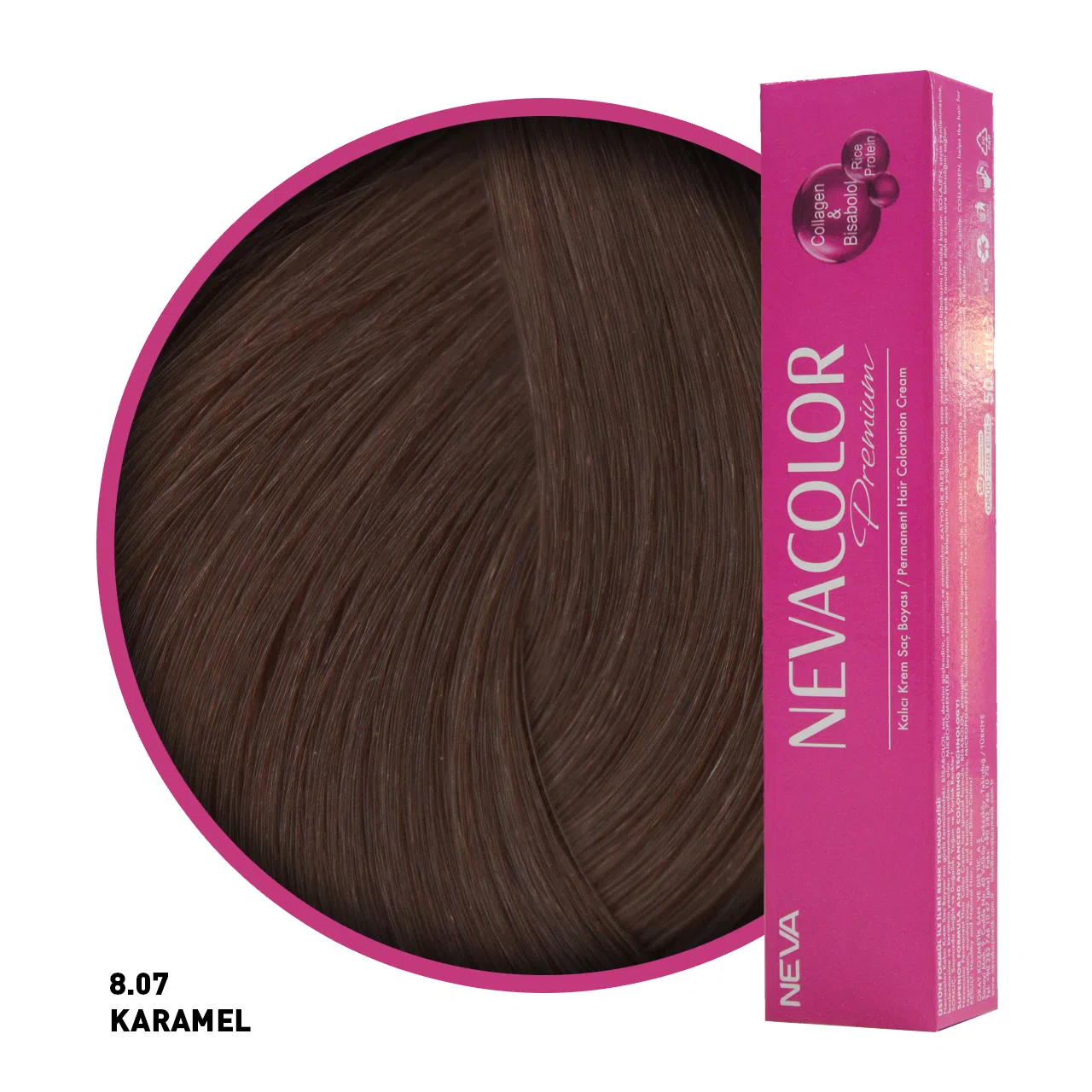 Nevacolor Premium Saç Boyası 8.07 Karamel 50 Ml