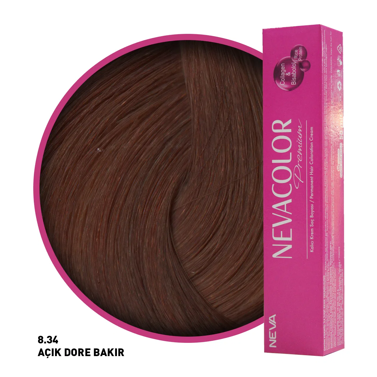 Nevacolor Premium Saç Boyası 8.34 Açık Dore Bakır 50 Ml