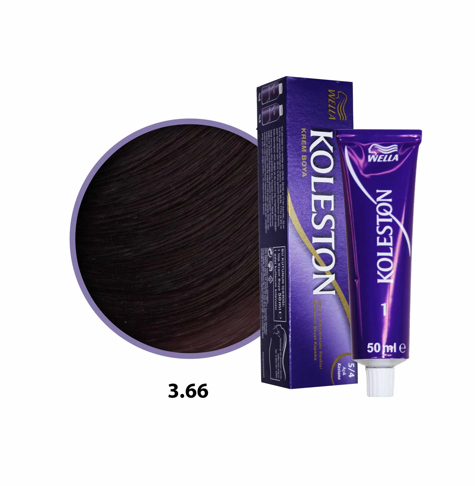 Koleston Saç Boyası 3.66 Patlıcan Moru 50 Ml