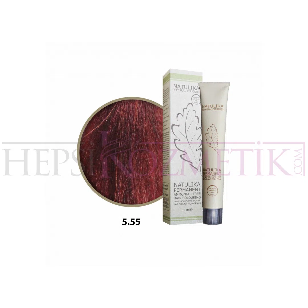 Seven Pigments(Natulika) Organic Saç Boyası 5.55 Yoğun Kızıl Açık Kahve 60 Ml