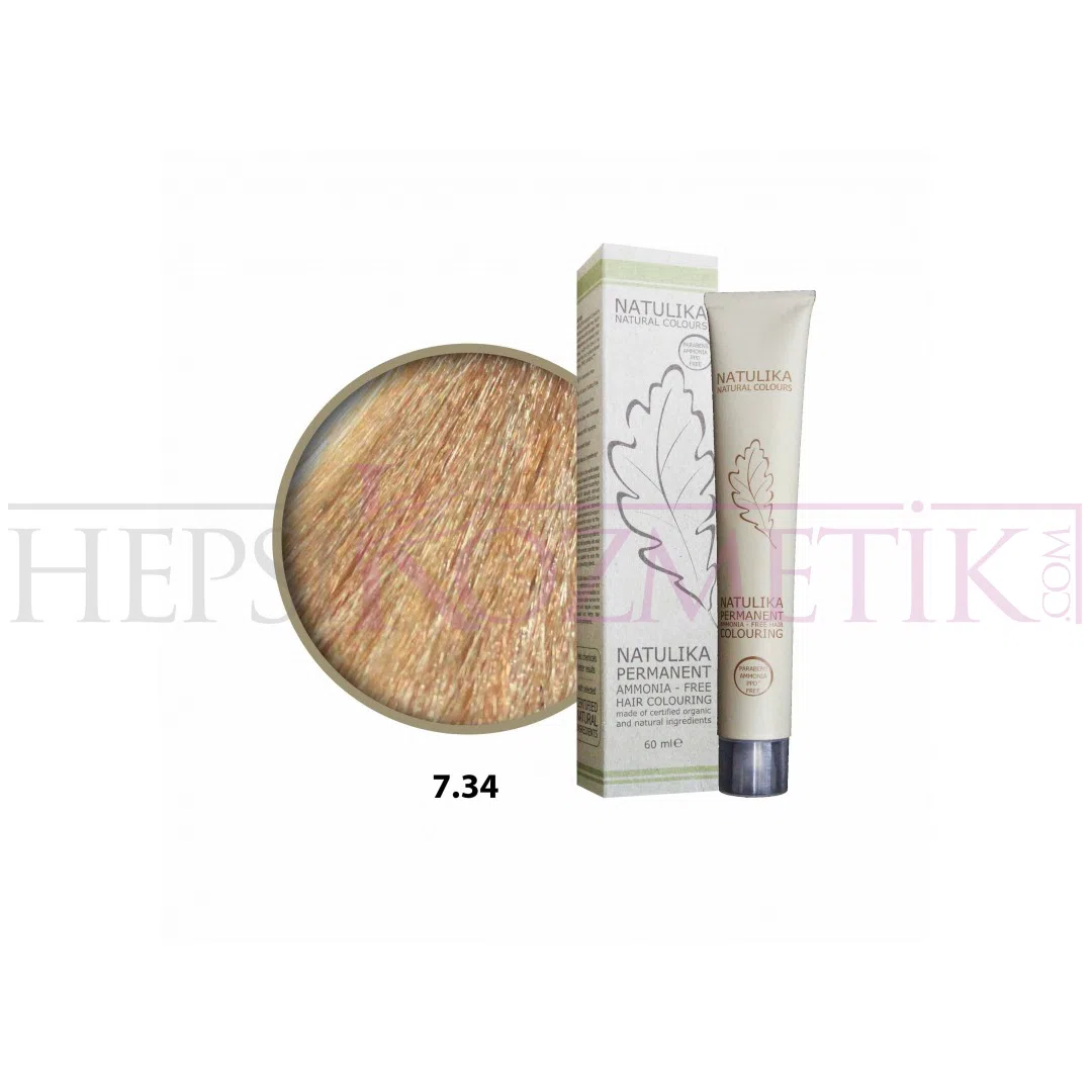 Seven Pigments(Natulika) Organic Saç Boyası 7.34 Mahagoni Altın Kumral 60 Ml