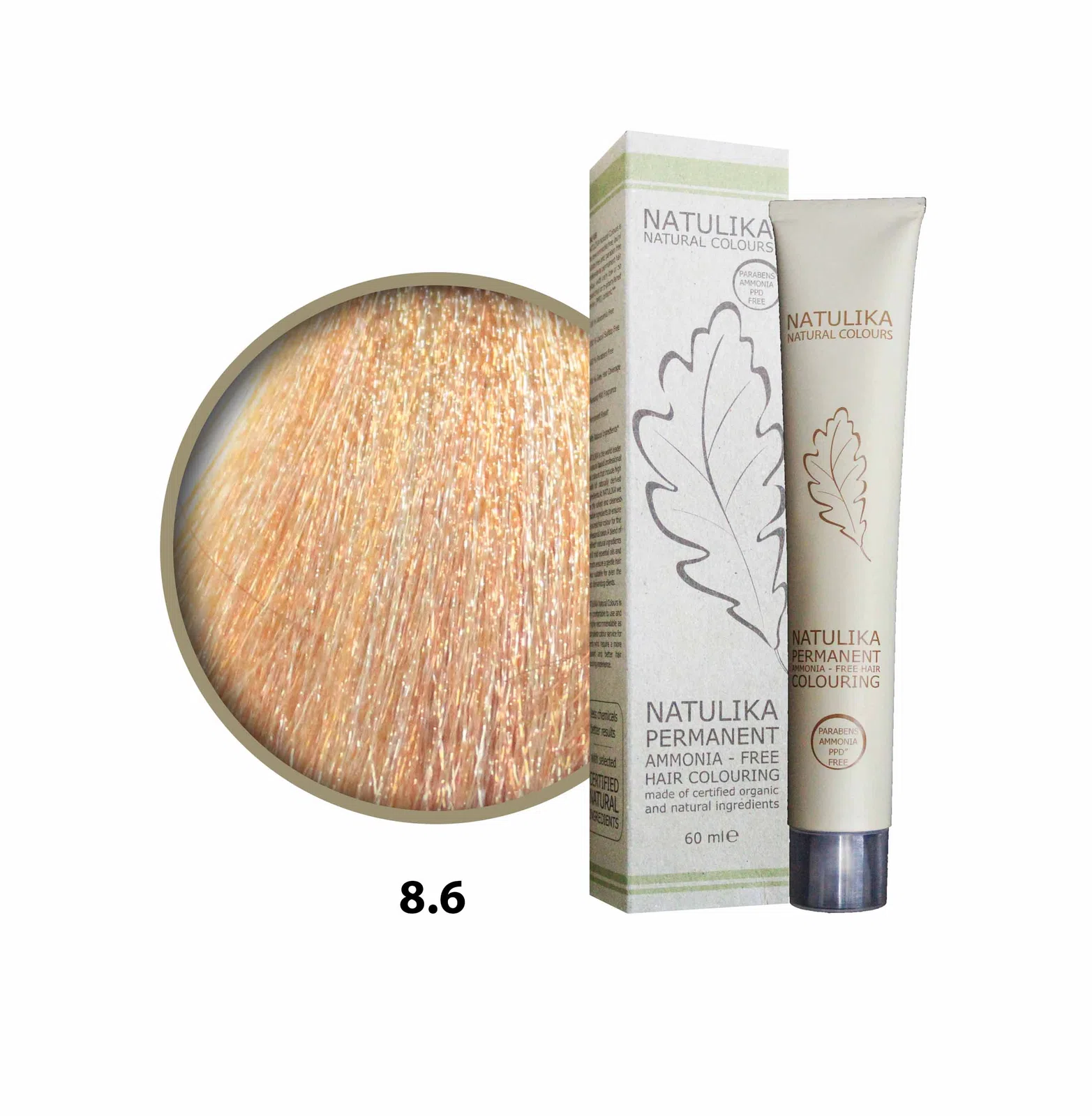 Seven Pigments(Natulika) Organic Saç Boyası 8.6 Açık Kumral Bakır 60 Ml