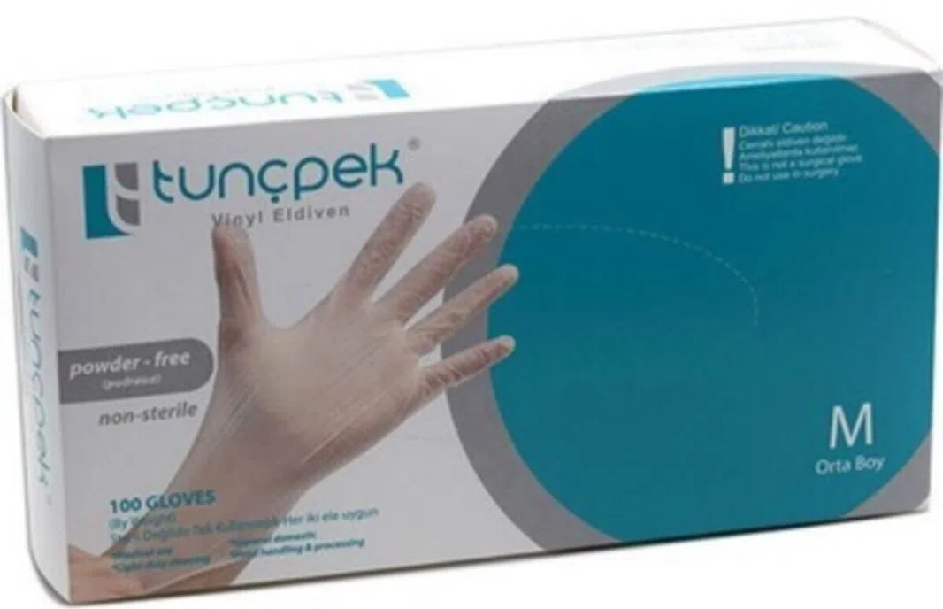Vinil Eldiven Pudrasız Tunçpek M 100 Adet