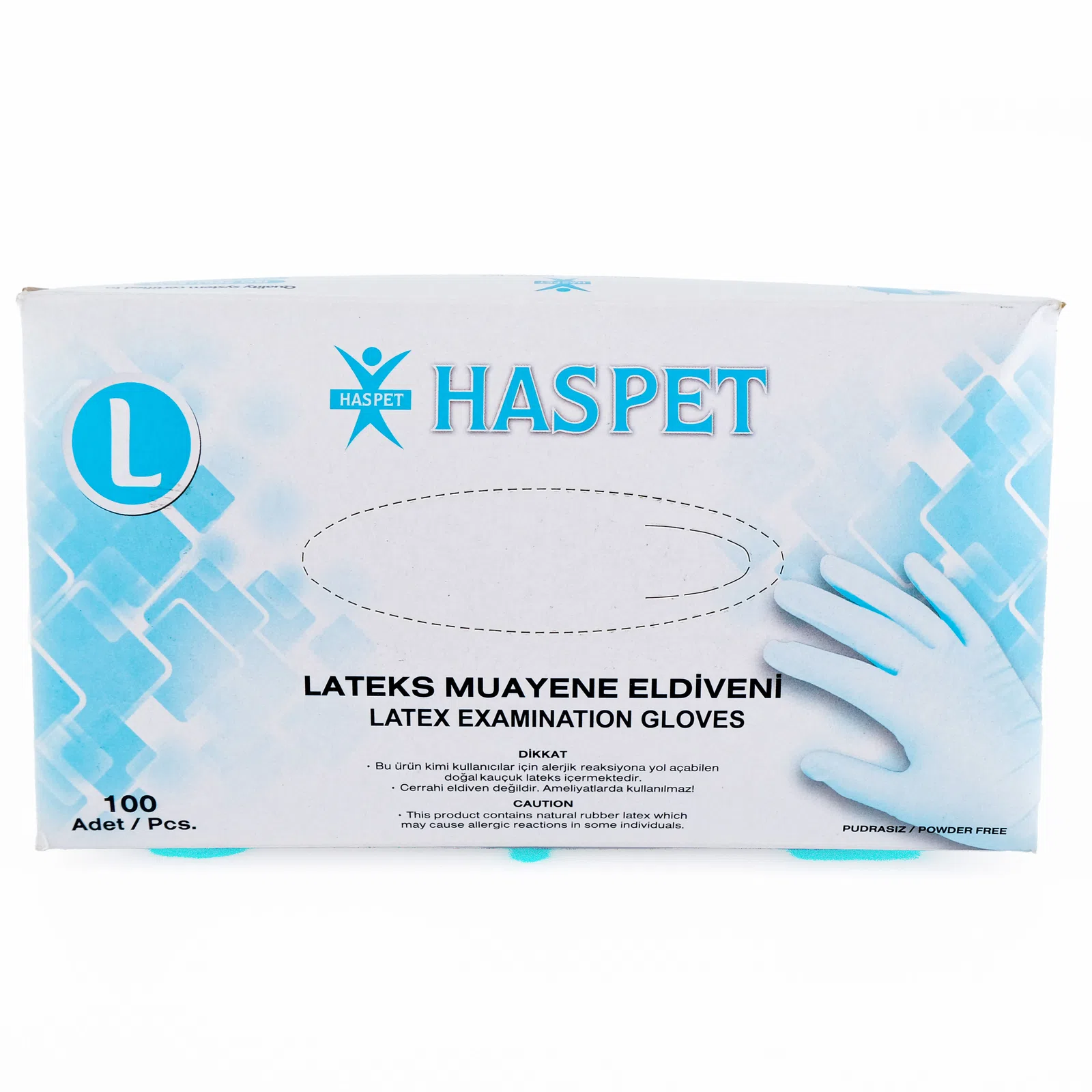 Latex Eldiven PudraSIZ Haspet L 100 Adet