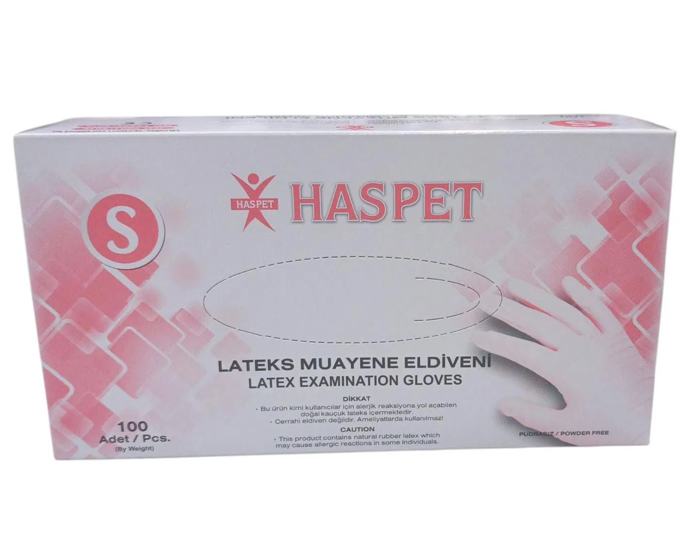 Latex Eldiven PudraSIZ Haspet S 100 Adet