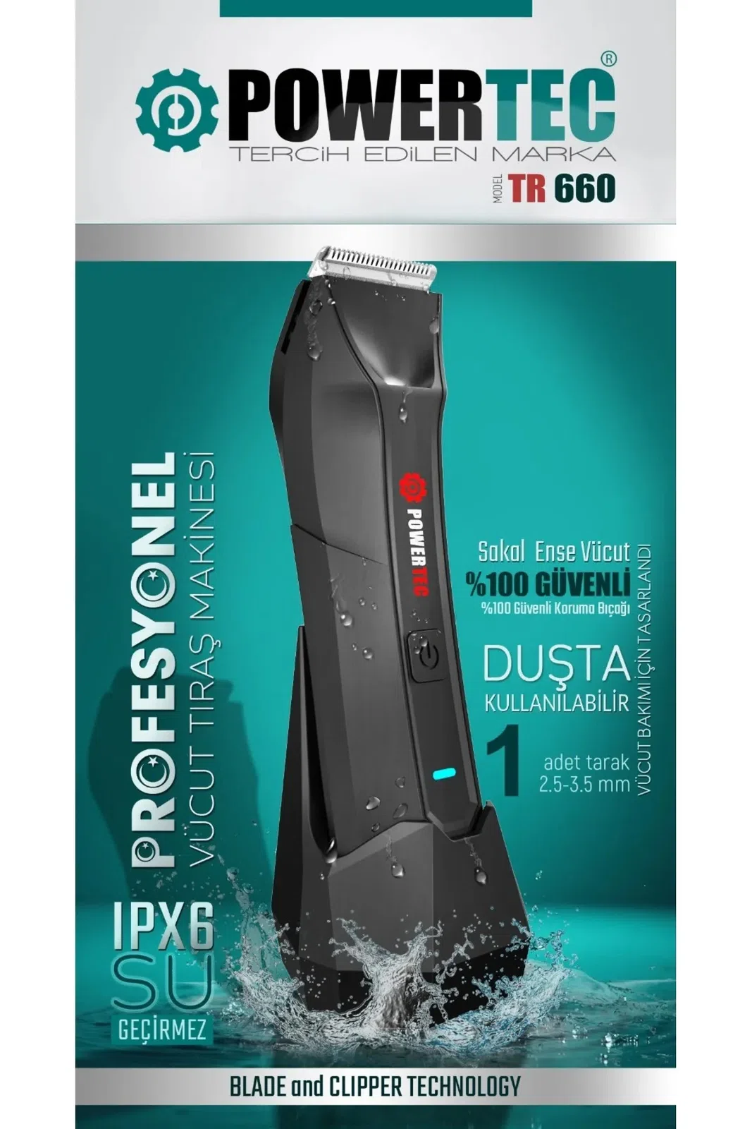 Powertec Şarjlı Sakal Traş Makinası Tr 660