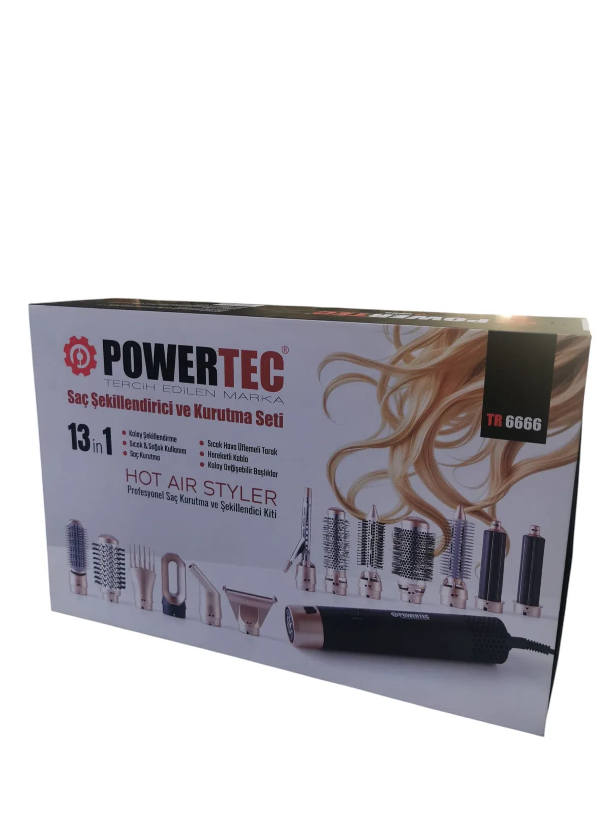 Powertec Saç Şekillendirici ve Kurutma 13  in 1 TR 6666