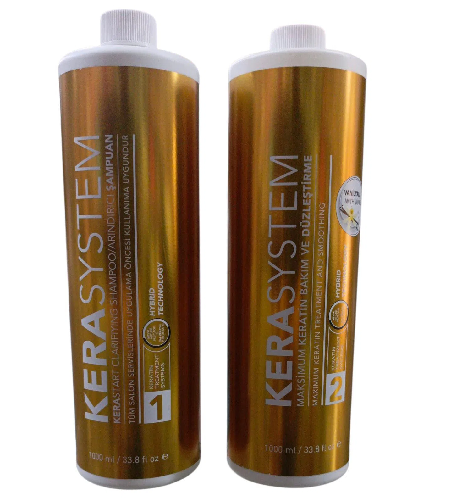 Kera System Keratin Vanilyalı ve Arındırıcı Şampuan 1000 Ml Set No 1 No 2 Vanilya